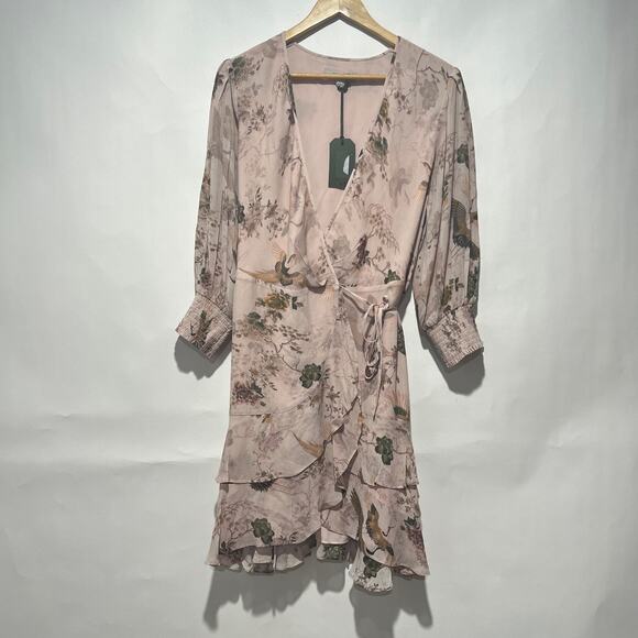 AllSaints Women's Ari Peggy Floral Print Mini  Dresses Multicolor Size US 10 - Picture 5 of 11